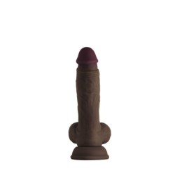 Model A 8.5 Liquide Silicone Dong W/Balls - Mahogany
