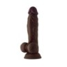 Model A 9.5 Pene in Silicone Liquido con Testicoli - Mogano