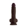 Model A 9.5 Liquide Silicone Dong W/Balls - Mahogany