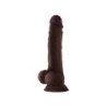 Model A 10.5 Liquide Silicon Dong W/Balls - Mahogany