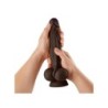 Model A 10.5 Liquide Siliconen Dildo met Ballen - Mahonie