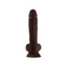 Model A 10.5 Liquide Siliconen Dildo met Ballen - Mahonie
