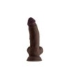 Modell N 7.5 Flytande Silikondildo Med Kulor - Mahogny