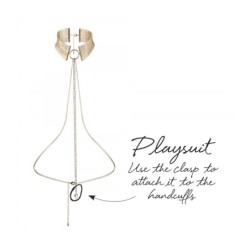 Desejo Metálico - Coleira Dourada de Malha Metálica