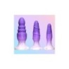 Set 3 X Siliconen Butt Plugs Paars