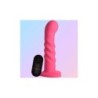 Vibrador de Silicone Estriado C/ Controlo Rosa