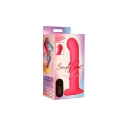 Rievots silikona vibrators ar rievām un tālvadības pulti, rozā