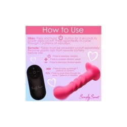 Rievots silikona vibrators ar rievām un tālvadības pulti, rozā