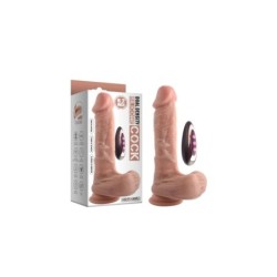 Pene in Silicone a Doppia Densità Su e Giù C/ Telecomando Color Carne 20'8 Cm