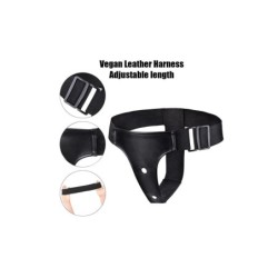 Arnes Strap-On Black Magic Dobbelt C/ Vibration 17'8 Cm Sort