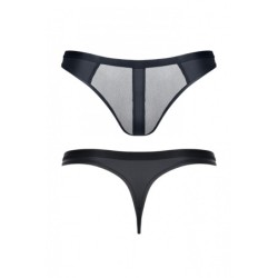 Wetlook String met Netstof Zwart S