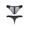 Wetlook String met Netstof Zwart S