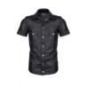 Luca Camisa Wetlook Com Colchetes Preta M