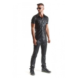 Luca Camisa Wetlook Com Colchetes Preta M