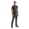Luca Camisa Wetlook Com Colchetes Preta M