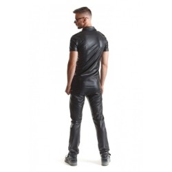 Luca Camisa Wetlook Com Colchetes Preta M