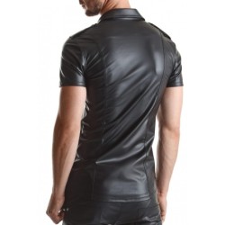 Luca Camisa Wetlook Com Colchetes Preta M