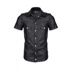 Luca Camisa Wetlook Con Corchetes Negra Xl