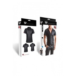 Remo Camisa Cremallera Wetlook Negra L