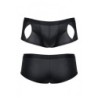 Boxer Wetlook Com Aberturas Preto M