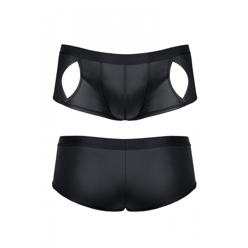 Boxershorts Wetlook mit Öffnungen Schwarz S
