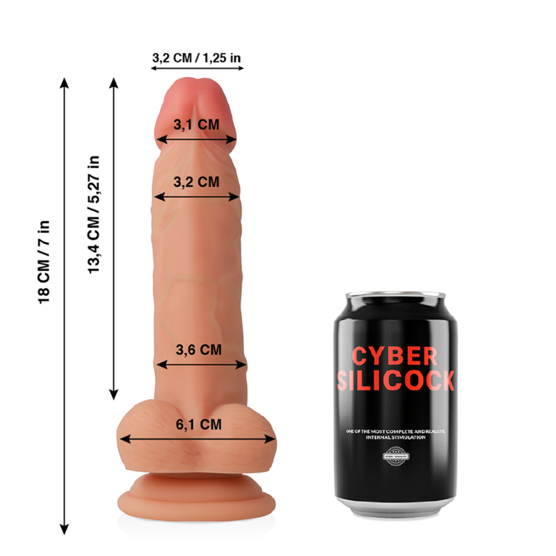 Jude Realistinen Nestemäinen Silikoni 18 Cm -O- 3.2 Cm