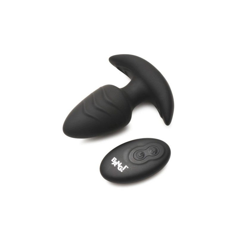 Vibrating and Rotating Butt Plug With USB Remote - Black