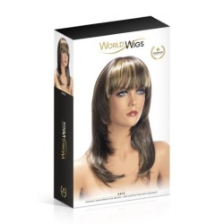 Peluca Kate Larga Morena Con Mechas Rubias