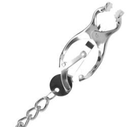 Abraçadeira de Mamilos de Metal com Corrente