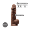 Silexd Dildo Silikonski Model 4 8'5 Rjave barve