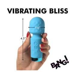 Mini Masajeador Wand Recargable Silicona Azul