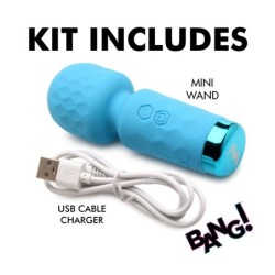 Mini Uppladdningsbar Wand Massager i Silikon, Blå