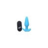 Vibrator Anal Formă T Silicon USB C/ Telecomandă Albastru