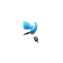 Analinis vibratorius T formos silikoninis USB su nuotoliniu valdymu mėlynas