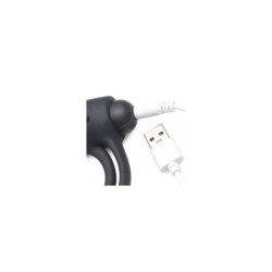 Anel Vibratório Silicone Usb Preto C/ Controlo