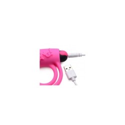 Anillo Vibrador Silicona Usb Rosa C/ Mando