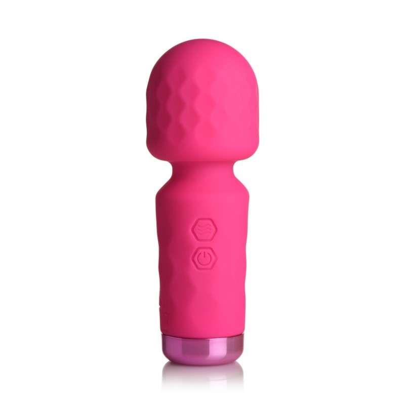 Mini Masajor Tip Baghetă Reîncărcabil Silicon Roz