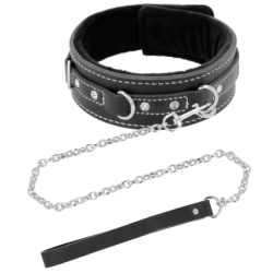 Coleira Leather Com Correia Alta Qualidade