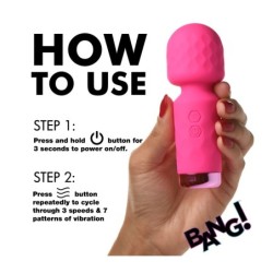 Mini Massageador Wand Recarregável Silicone Rosa