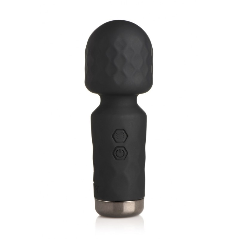 Mini Masajor Tip Baghetă Reîncărcabil Silicon Negru