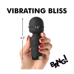 Mini Massageador Wand Recarregável Silicone Preto