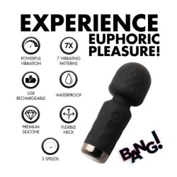 Mini Massaggiatore Wand Ricaricabile Silicone Nero