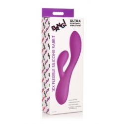 Vibrator Silicon Flexibil Rabbit Reîncărcabil Violet