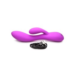 Vibrador de Silicone Flexível Rabbit Recarregável Roxo