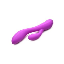 Fialový dobíjecí vibrátor ze silikonu, flexibilní, typu Rabbit