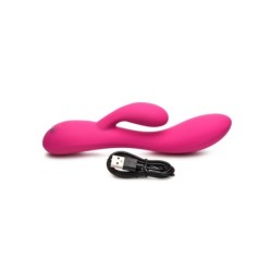 Genopladelig Pink Kanin Vibrator i Fleksibel Silikone