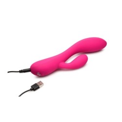 Uppladdningsbar Rosa Flexibel Kaninvibrator i Silikon