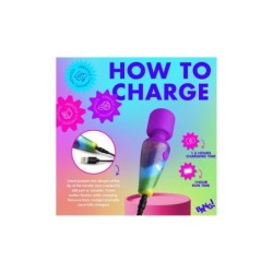 Mini Massageador Wand 10 Funções USB Arco-Íris