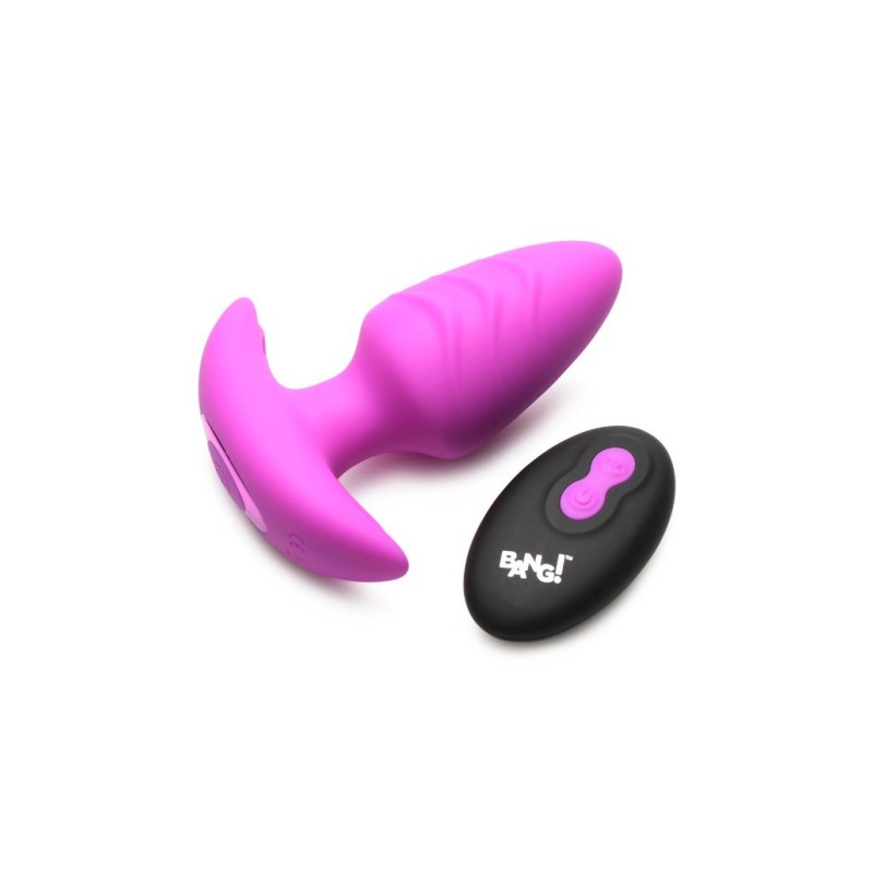 Plug vibrant et rotatif avec télécommande USB violet