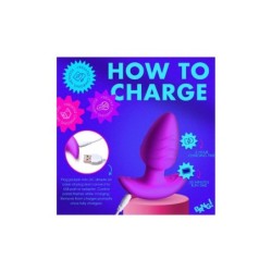 Plug Vibrador Y Rotador C/ Mando Usb Morado